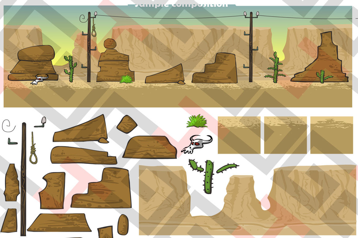 Desert Background and tilesets