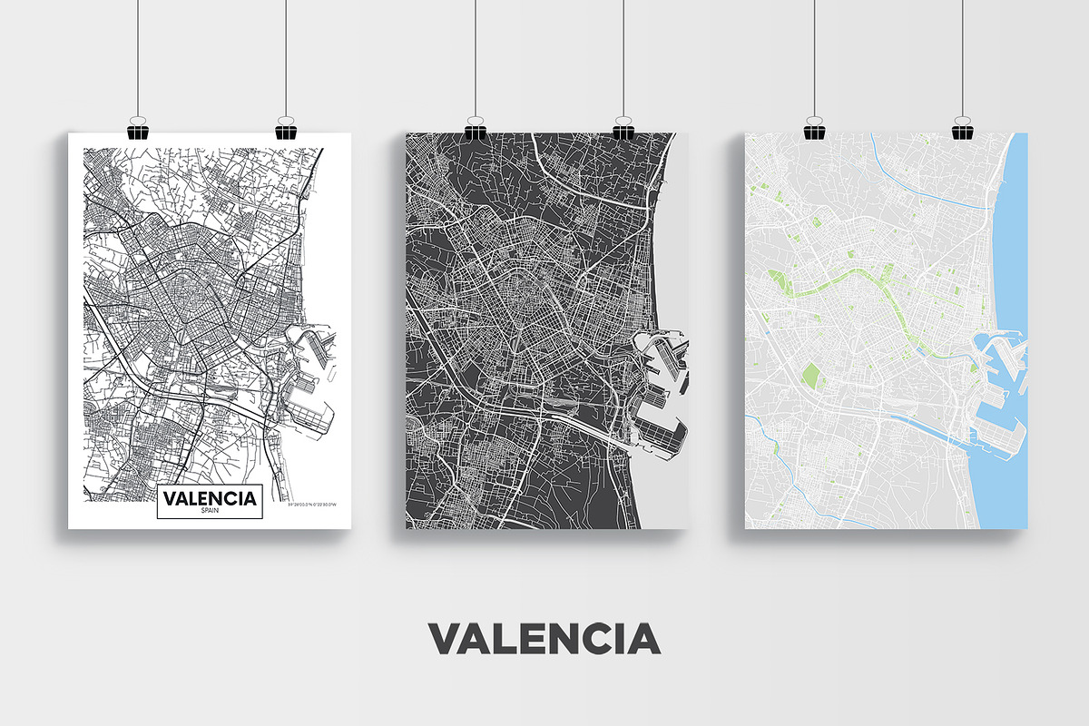 5 maps of Spanish cities, an Illustration by MaximGertsen (Photo 5 of 9)
