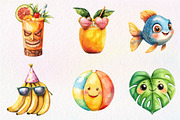 Tropical Clipart Watercolor, Tropica, an Illustration by CreationArt (Thumbnail 4 of 9)