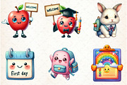 Kawaii Hello School Clipart Bundle, an Illustration by Libby Wishes (Thumbnail 6 of 6)
