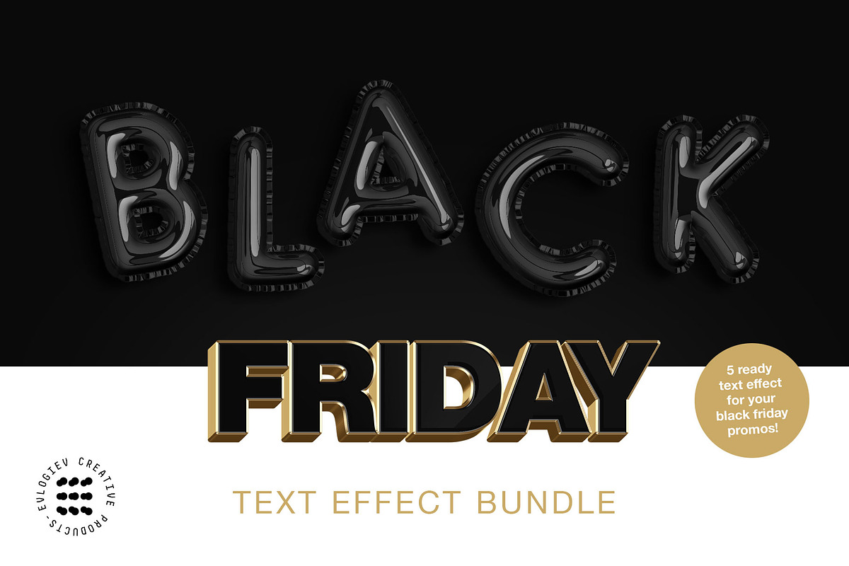Black Friday Text Effect Bundle, a Layer Style Add-On by Evlogiev Studio (Photo 1 of 9)