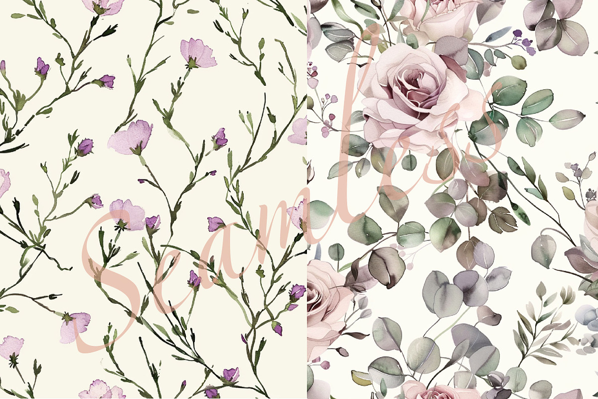 Watercolor Seamless Patterns, a Pattern Graphic by DreamCafeArt (Photo 5 of 5)