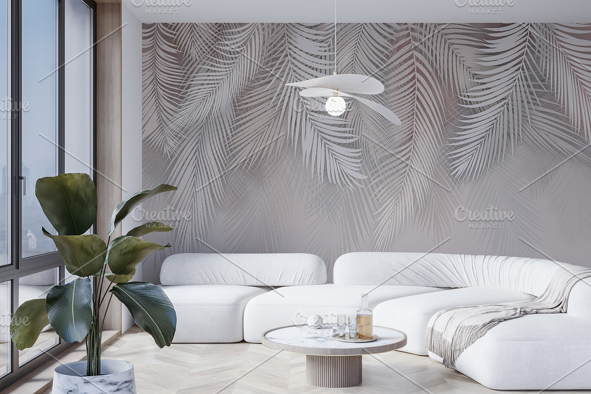 Wallpaper mockup Luxury living room, a Household Mockup by Hunny Badger (Photo 1 of 5)