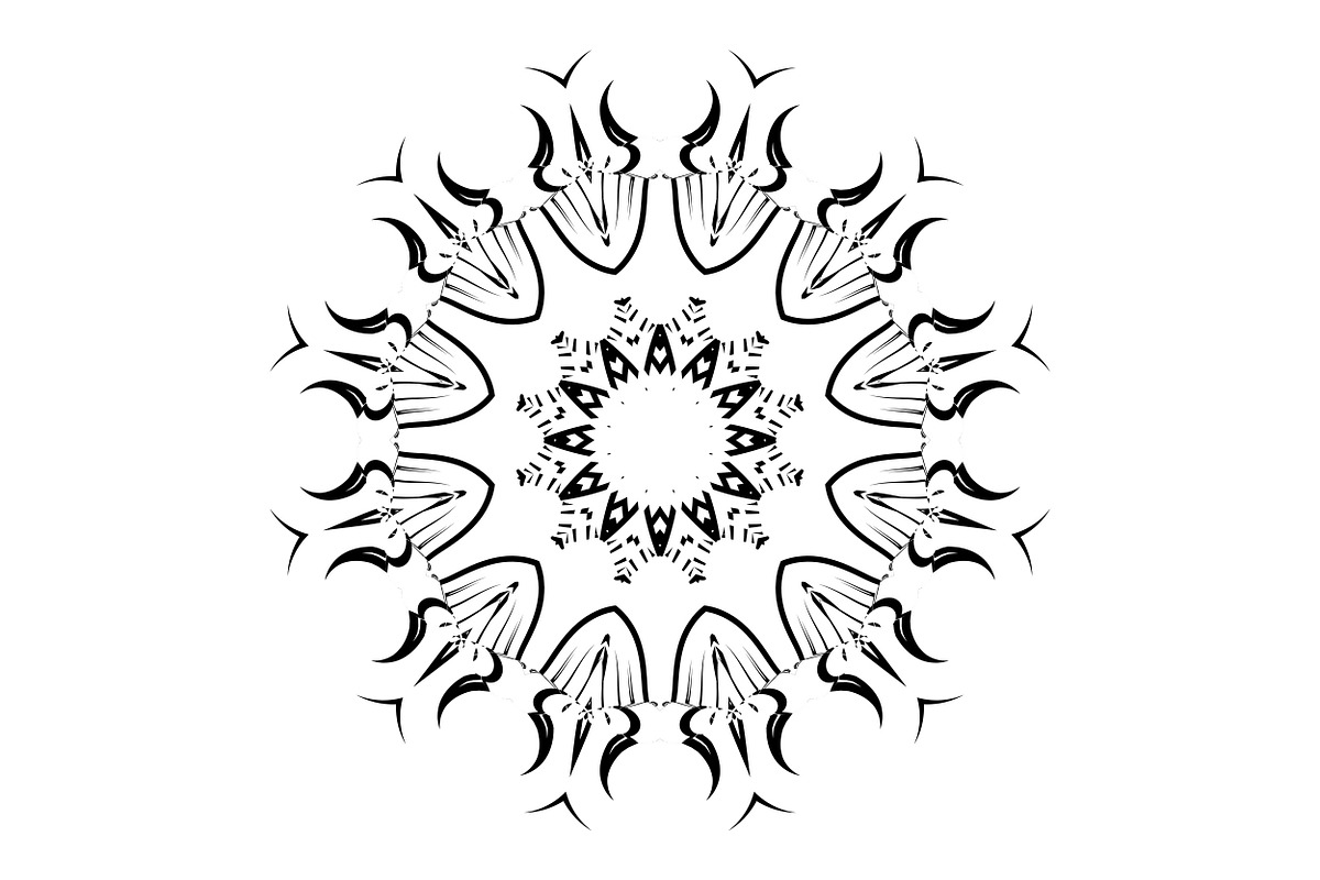 Black and White Mandala Patterns Set, a Decorative Illustration by NJ Himel (Photo 20 of 101)