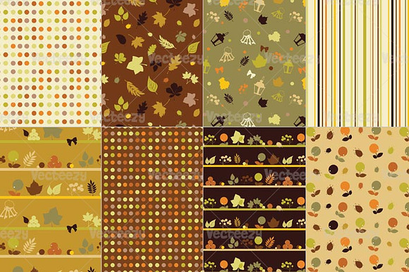 Warm Fall Vector Pattern Pack preview 2