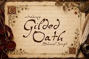Gilded Oath - Medieval Ink Script, a Script Font by HipFonts (Thumbnail 1 of 11)