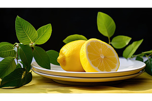 vibrant single lemon yellow ai, a Food & Drink Photo by pikepicture