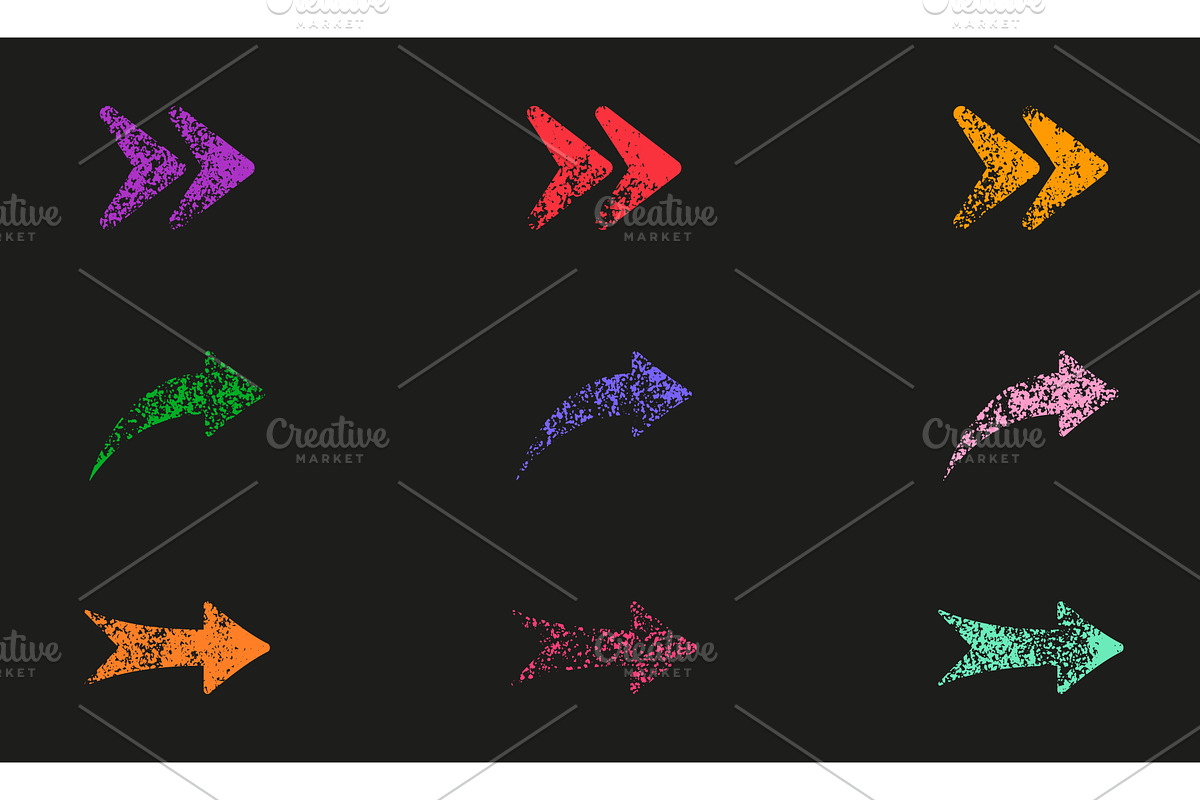 Arrow Color Grunge Set, an Object Illustration by Vector Creator