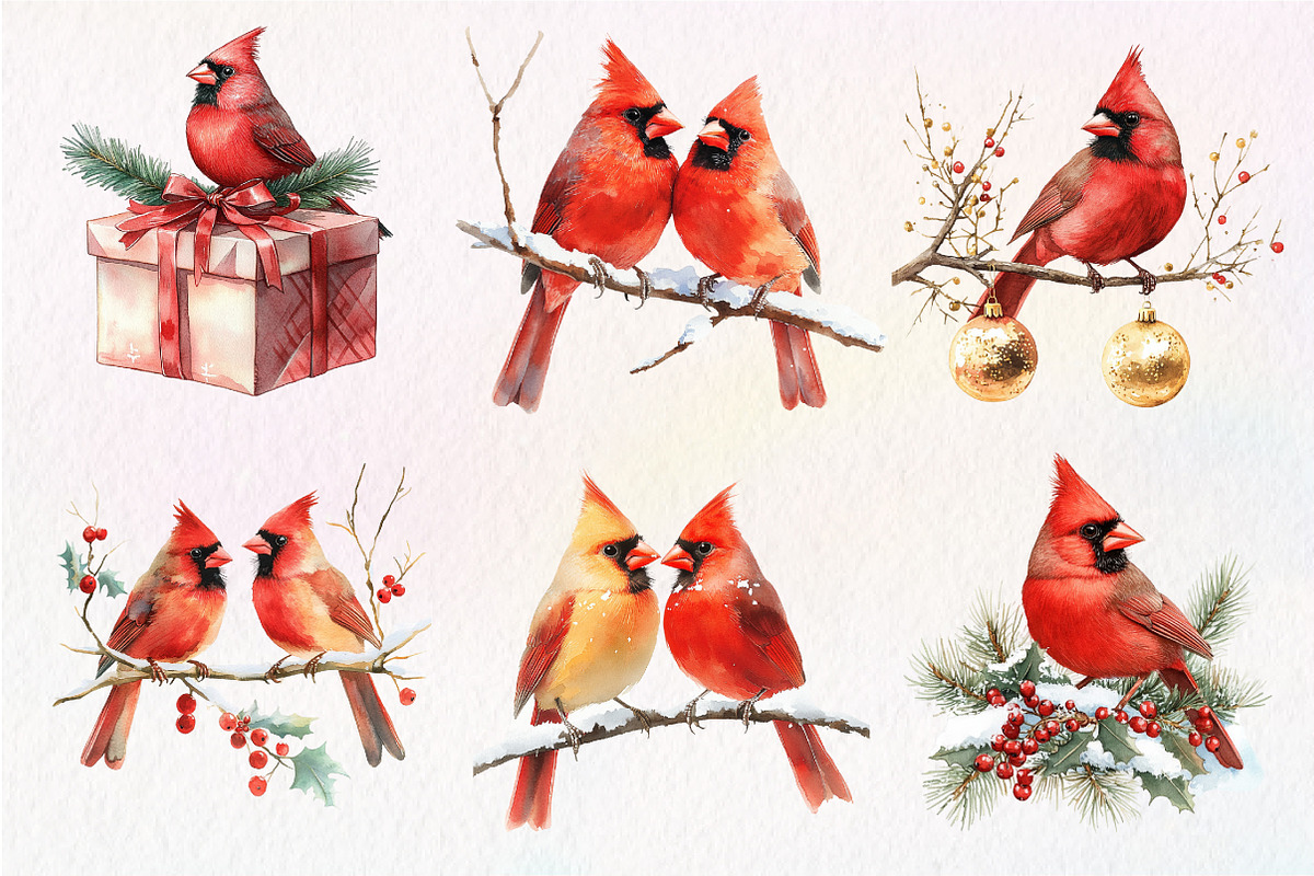 Red Cardinals Christmas Sublimation, an Illustration by Dream Creation (Photo 5 of 7)