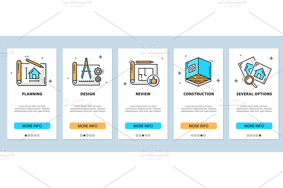 App onboarding screens, a Technology Illustration by Vector Tradition