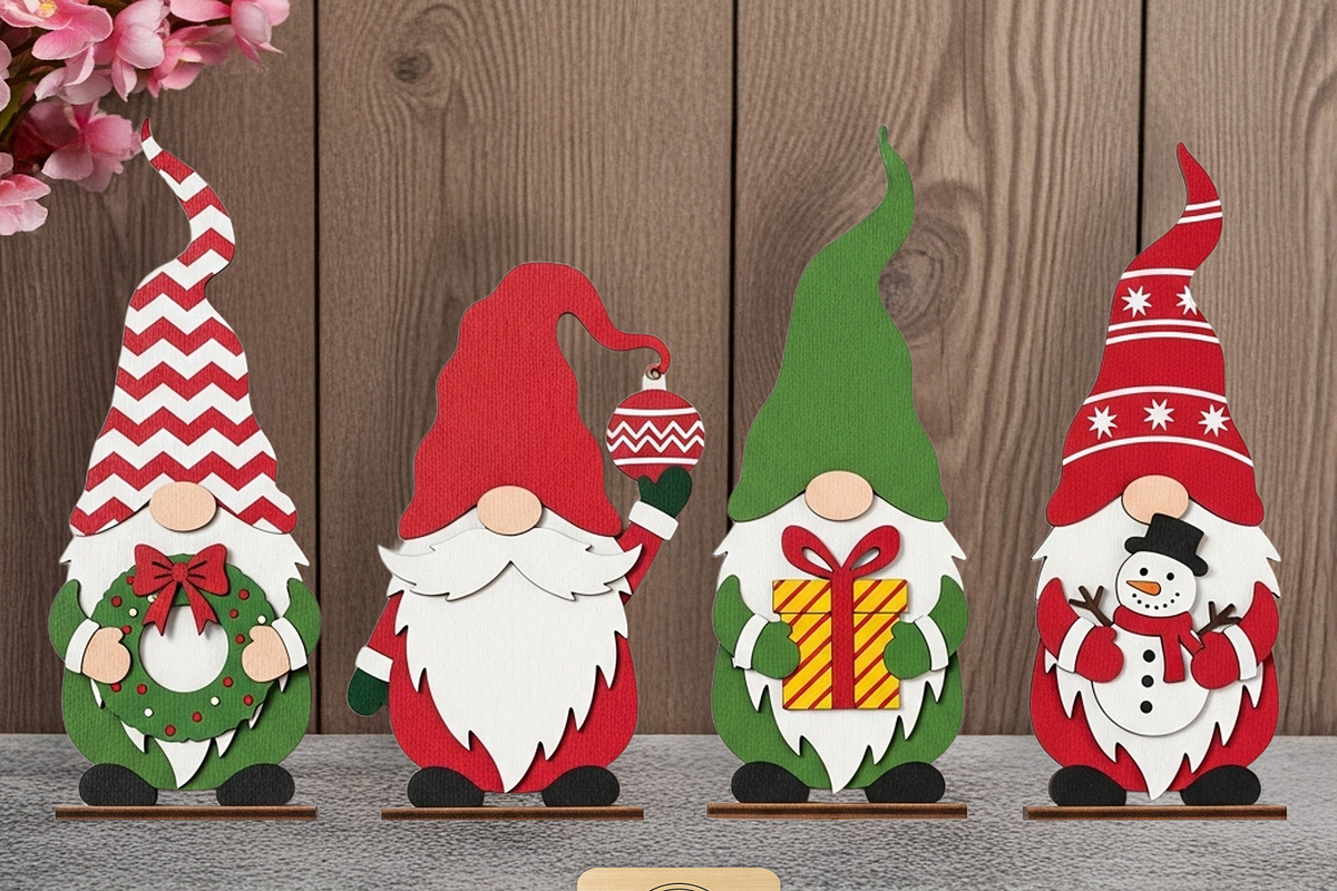 Christmas Gnome SVG Bundle Laser Cut, a Pattern Graphic by taramija (Photo 2 of 3)