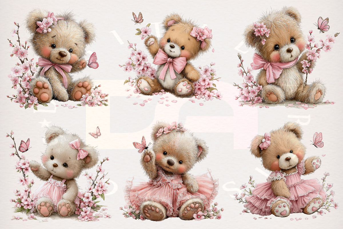 Whimsical Bear Cub Clipart Bundle, a Transportation Illustration by Digital Artistic99 (Photo 2 of 7)