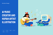 AI Music Creator and Human Artist, a Person Illustration by Partikusi Design (Thumbnail 1 of 3)