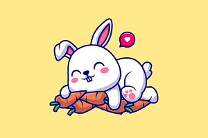 Cute Rabbit Hug Carrot Cartoon, an Animal Illustration by Catalyst Labs