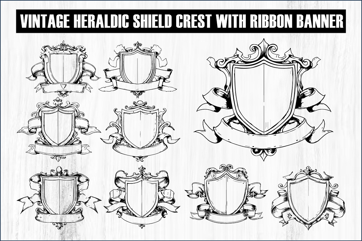 Hand-Drawn Heraldic Shield and Ribbo, a Graphic by Creativeshirt (Photo 1 of 10)