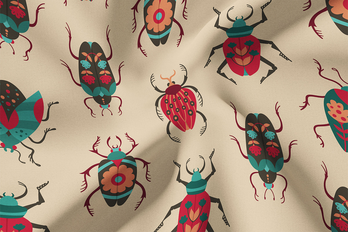 Folk art insects. Beetles collection, a Decorative Illustration by Neliakott ♥ (Photo 9 of 10)