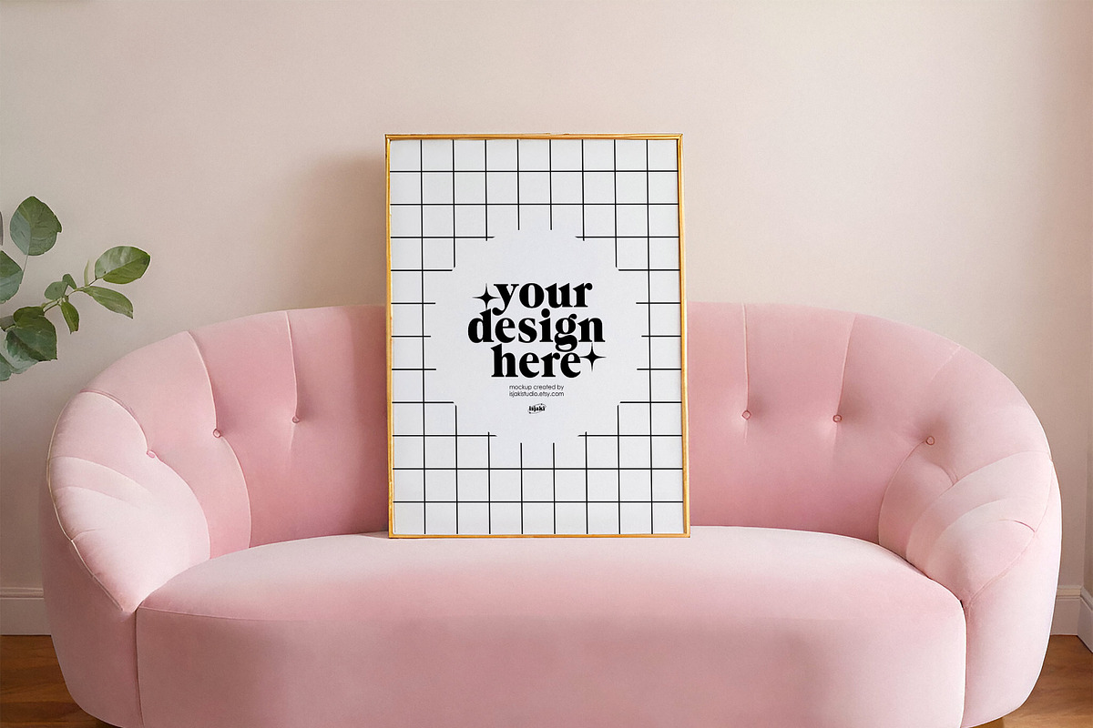 Pink Sofa | Frame Mockup 3x4 Ratio, a Household Mockup by isjakimockups (Photo 2 of 8)