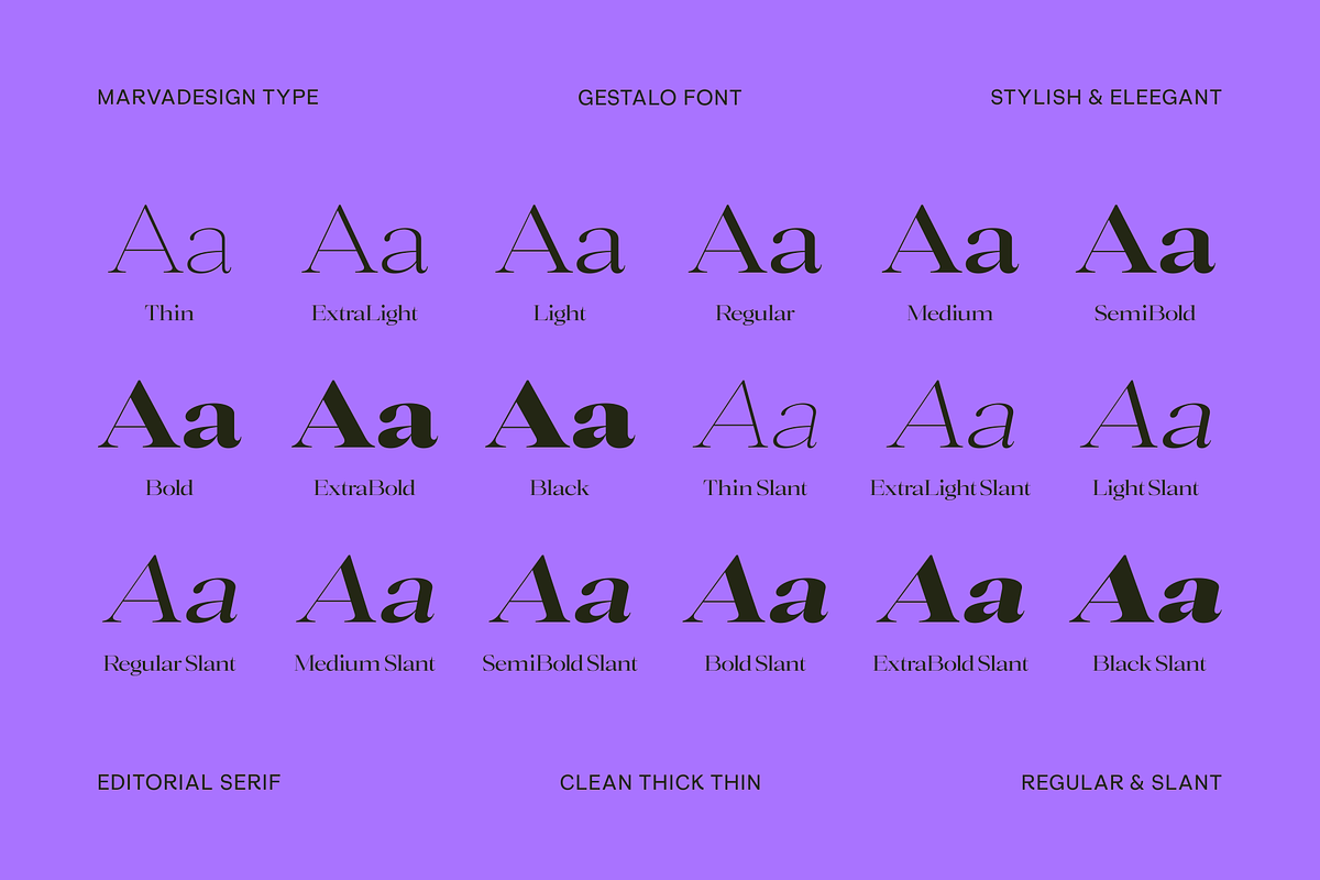 Gestalo - Elegant Family Serif, a Serif Font by Marvadesign (Photo 6 of 10)