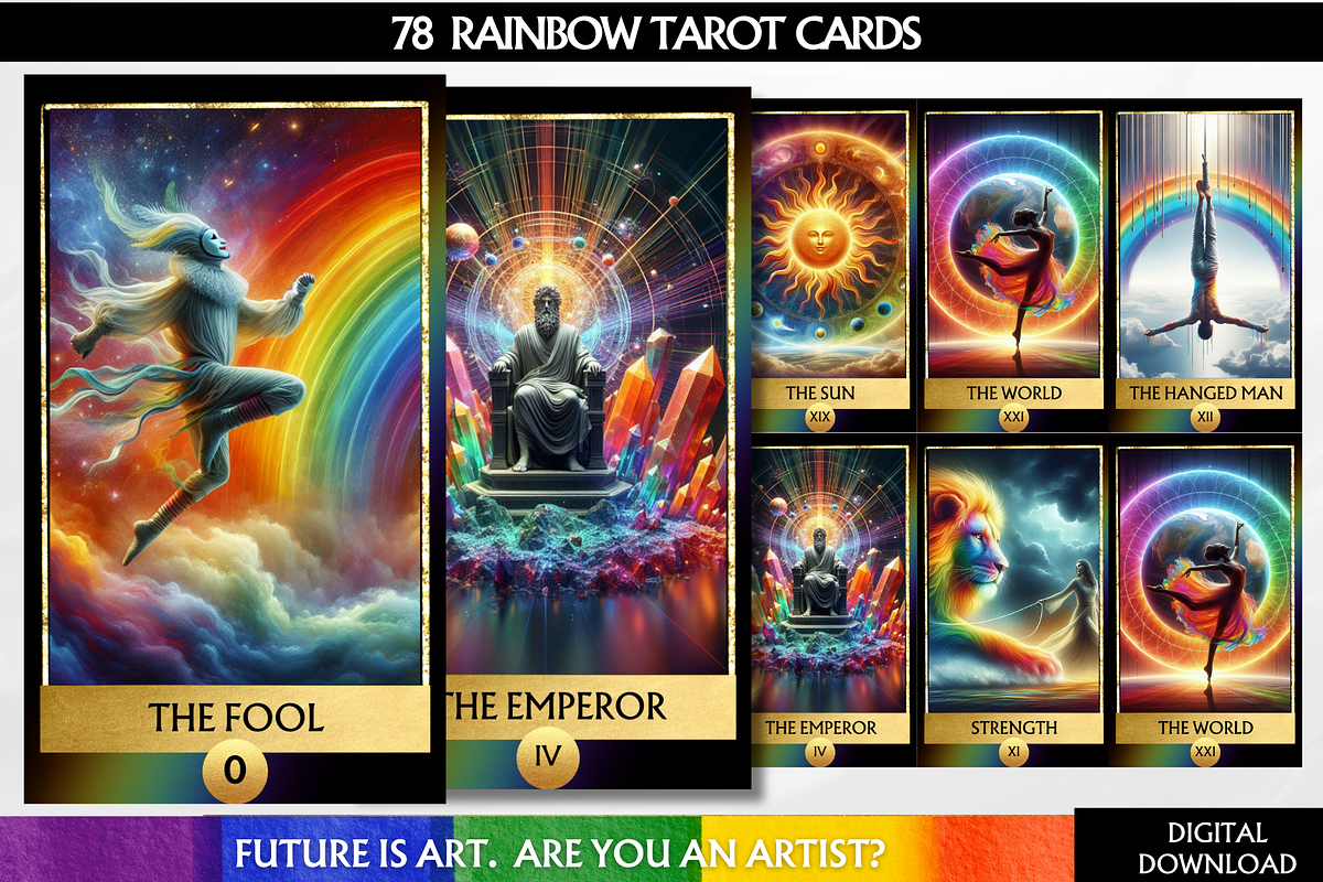 Rainbow Tarot Deck Colorful Tarot, an Illustration by Mugio (Photo 1 of 4)