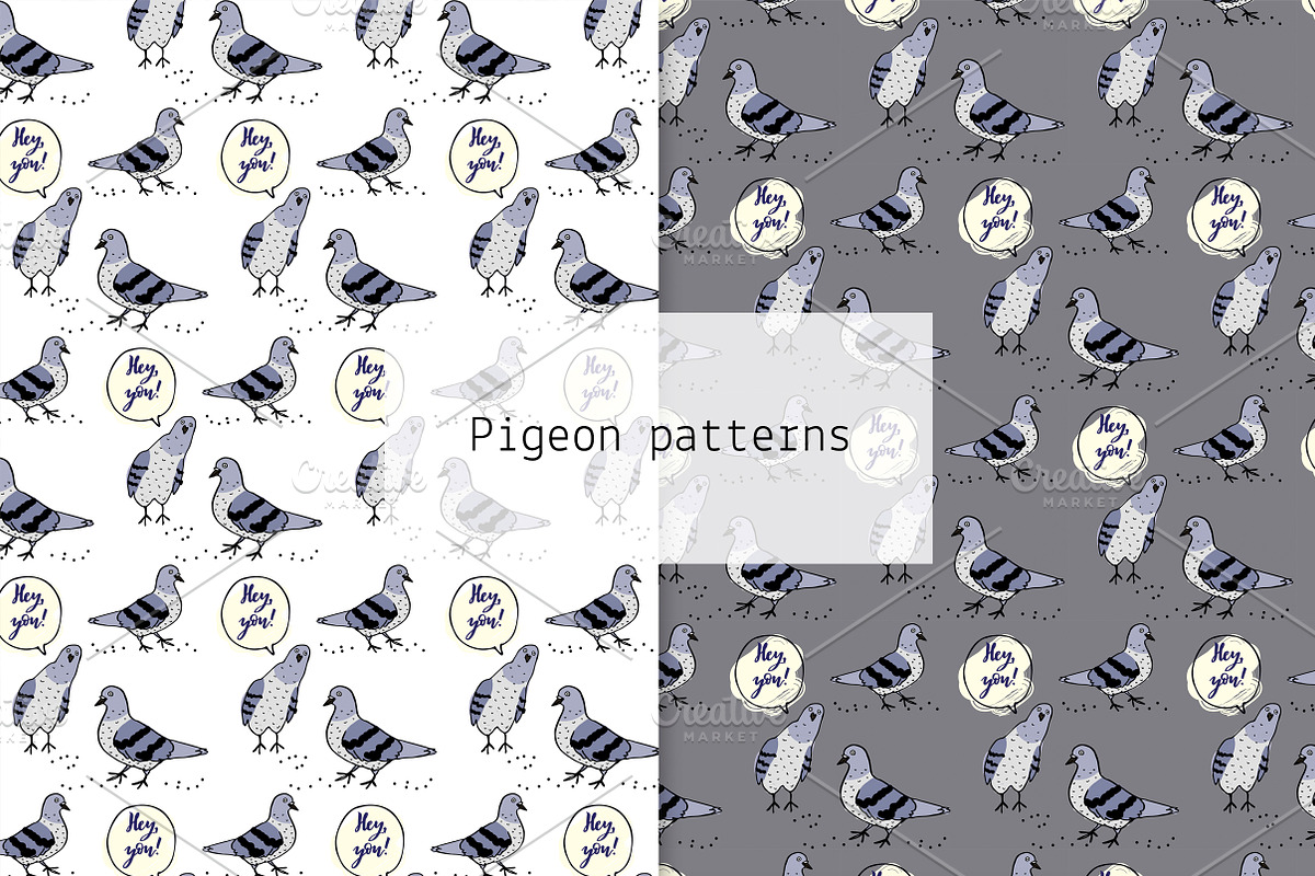 Pigeon patterns, a Pattern Graphic by Lyolya Profitrolya (Photo 1 of 3)