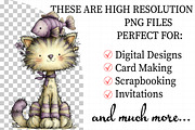 Whimsical Funny Cats Clipart, an Illustration by Daily.Designs (Thumbnail 2 of 6)