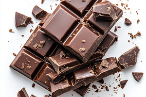 Delicious dark chocolate pieces brok, a Food & Drink Photo by Pixeness Studio