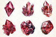 Burgundy Crystals and Gems Clipart, an Illustration by Libby Wishes (Thumbnail 6 of 7)