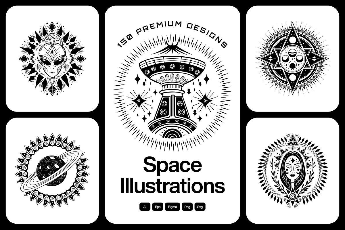 Space Illustrations Art Set, an Object Illustration by Prosymbols (Photo 1 of 15)