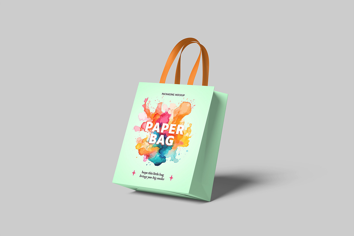 Paper Bag Mockup, a Merchandise Mockup by graphictime (Photo 4 of 12)