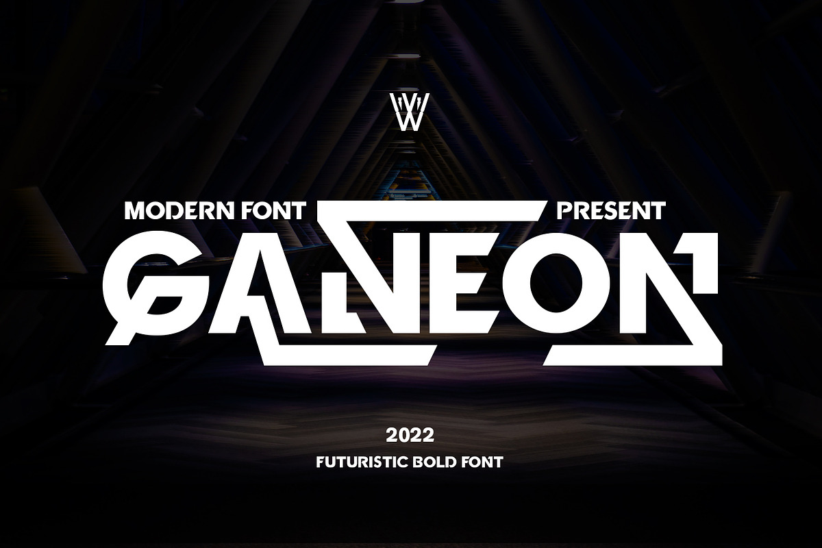 Ganeon Modern Futuristic Bold Font, a Sans Serif Font by WhymoreArt (Photo 1 of 8)