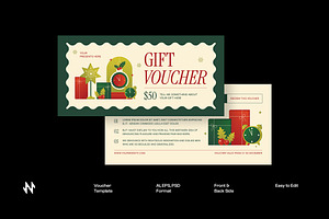 Christmas Gift Voucher, a Card Template by Neermana