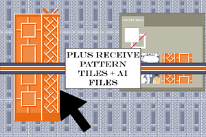 Chinoiserie Patterns Orange Vector