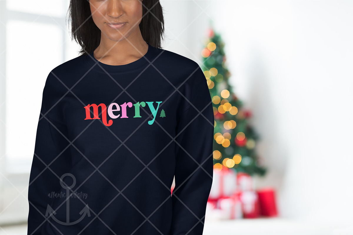 Colorful merry SVG, PNG Christmas, an Object Graphic by Atlantic Artistry (Photo 3 of 3)