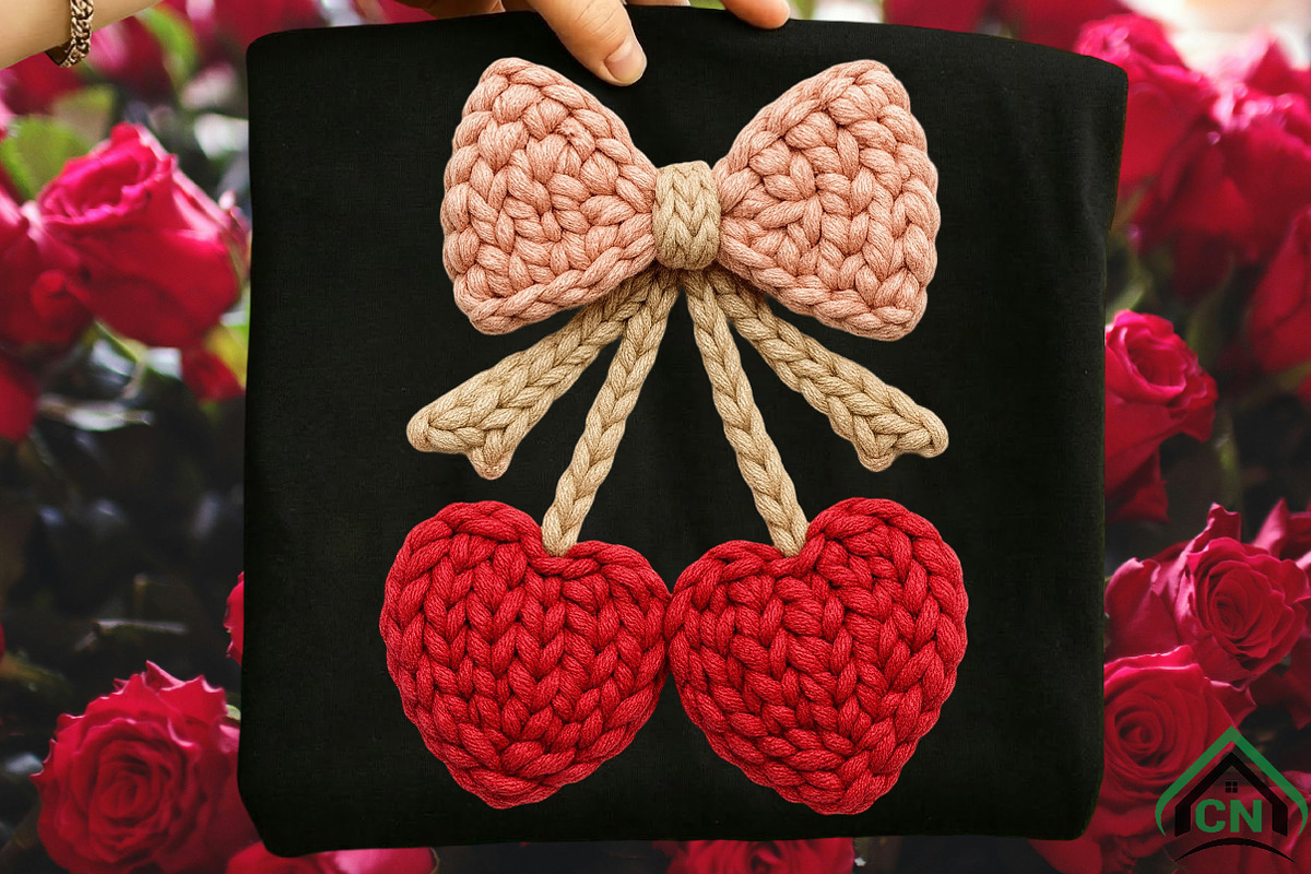 Knitted Valentine Cherry Coquette, an Illustration by Craft Nest (Photo 1 of 6)