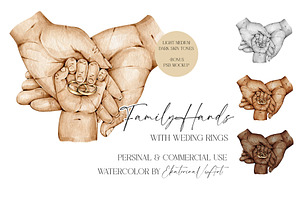 Family Hands with Wedding Rings, a Person Illustration by EkaterinaViArt