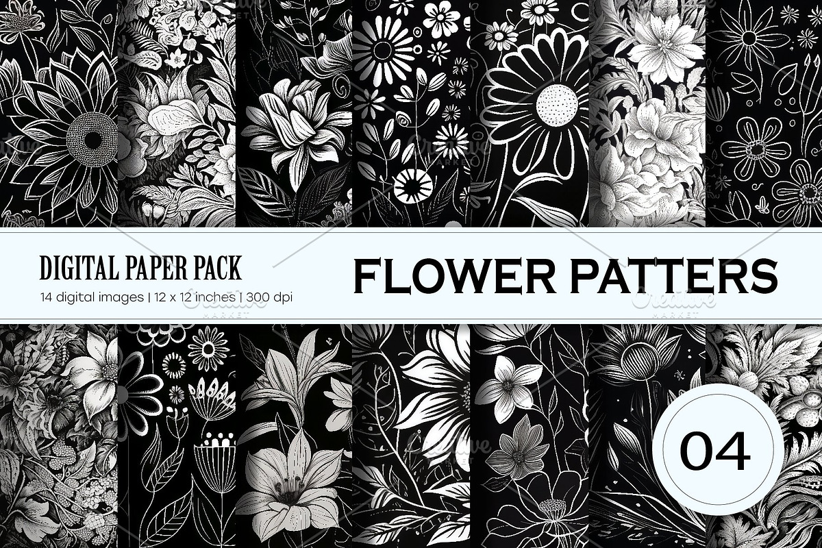 Big Bundle Floral Patterns 01., a Pattern Graphic by KENO Mascots (Photo 5 of 11)
