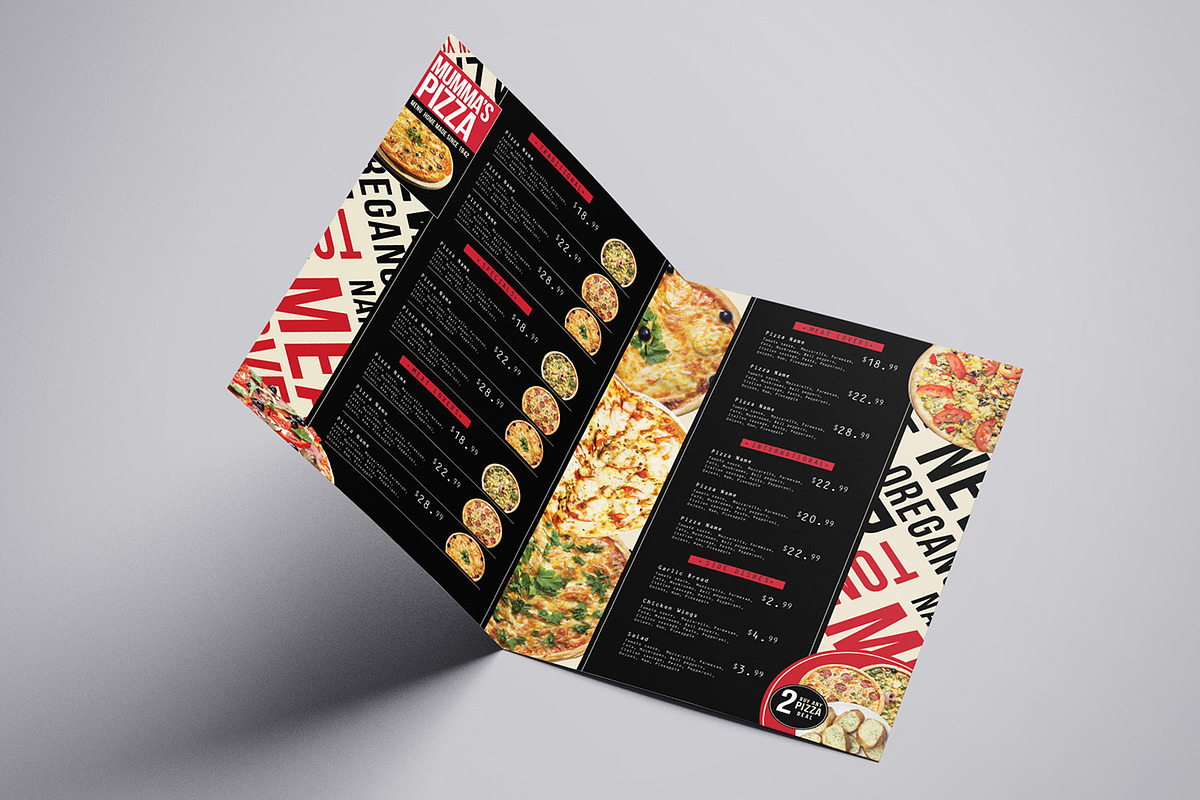 Pizza Menu Template Pack, a Brochure Template by BrandPacks