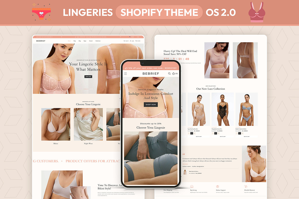 Lingerie Shopify Theme, a Shopify Template by LogicGo Shopify Experts (Photo 1 of 5)