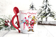 Santa Claus Christmas clipart set, an Illustration by SimpleWishesArt (Thumbnail 5 of 5)