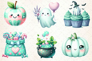 Pastel Mint Halloween Clipart, an Illustration by Dream Creation (Thumbnail 2 of 7)
