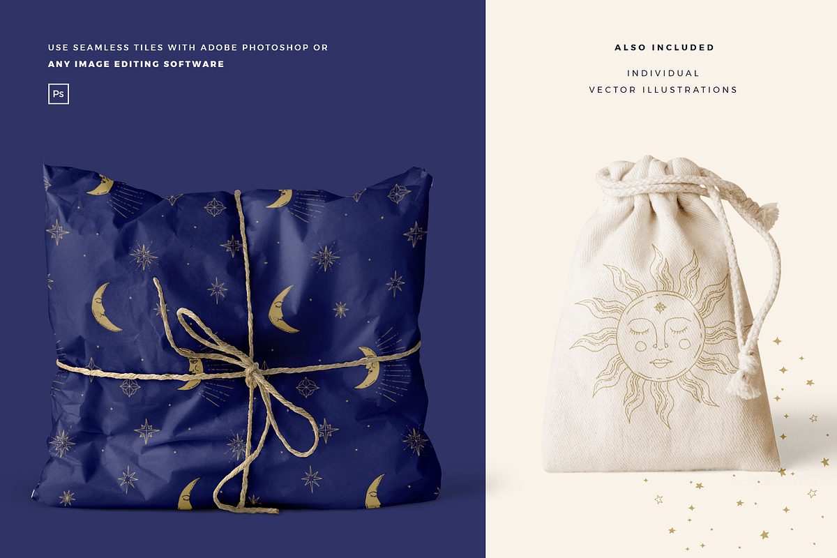Celestial Patterns & Illustrations, a Pattern Graphic by Youandigraphics (Photo 3 of 14)