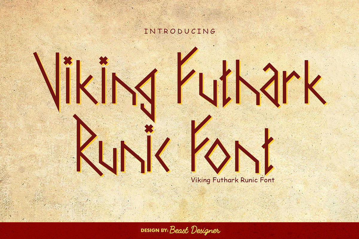 Viking Futhark Runic, a Handwritten Font by Beast Designer (Photo 1 of 2)