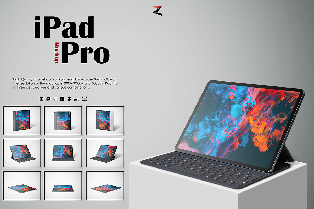 iPad Pro Mockup 6K, a Product Mockup by Zabiegala MP (Photo 1 of 9)