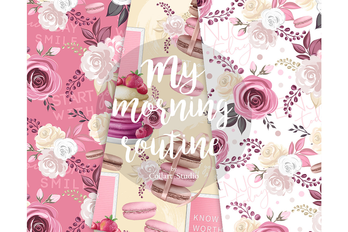 Breakfast digital paper, morning, a Pattern Graphic by Collart Studio (Photo 3 of 6)