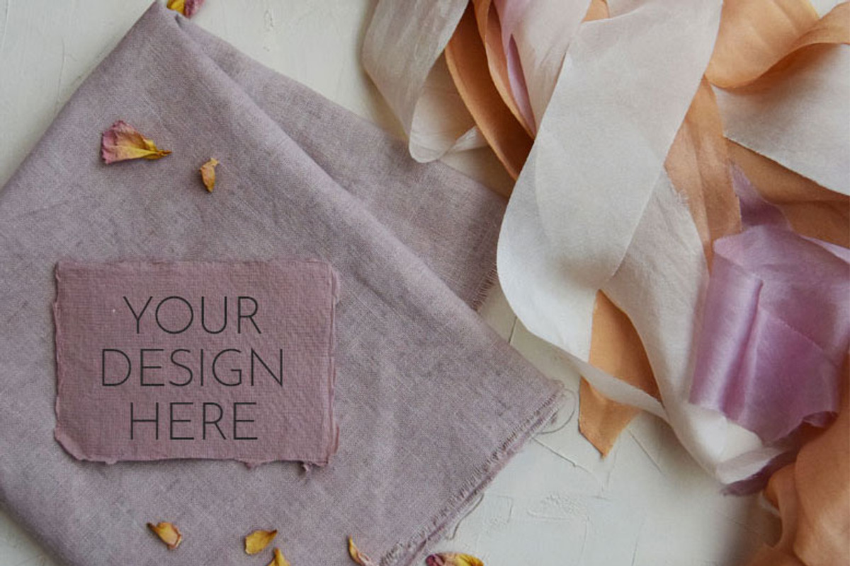 Handmade Paper Mockup | Silk Ribbons, a Print Template by Fine Art Design Studio (Photo 1 of 3)