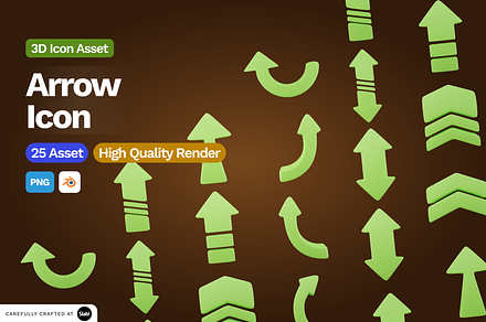 3D Arrow Icon Vol 3, an Object 3D Model by SLAB! Design