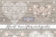 Heart lace/flower cliparts, an Illustration by burlapandlace (Thumbnail 3 of 4)