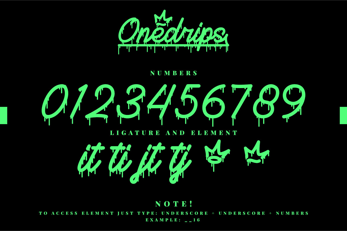 Onedrips - Graffiti Script Fonts, a Script Font by Prioritype Co (Photo 10 of 14)