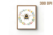 Whimsical Honey Bee with Floral PNG, an Illustration by Libby Wishes (Thumbnail 3 of 6)
