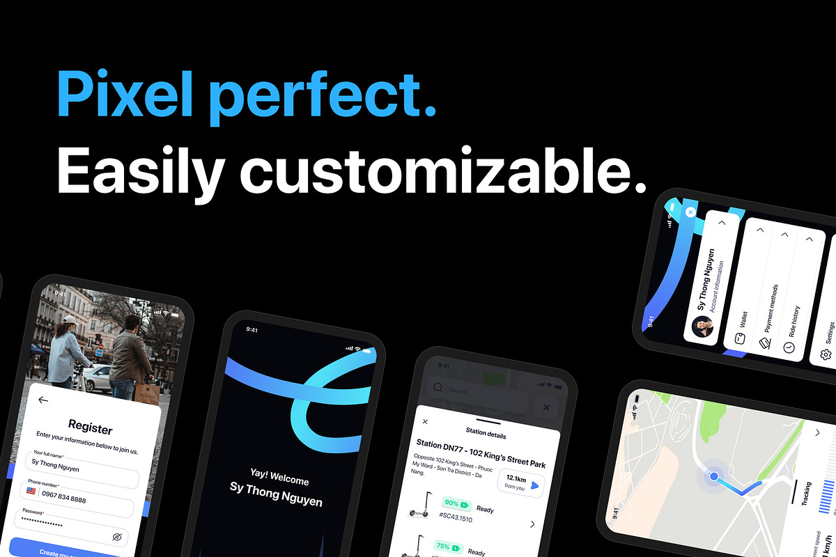 Electric Vehicle Finder App UI Kit, an UI Kit Template by sythongnguyen777 (Photo 4 of 7)